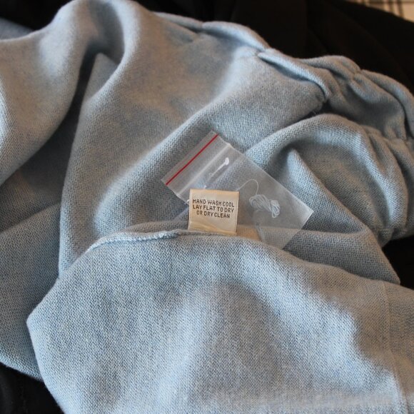 Peter Millar Long Cashmere Cardigan Sweater with Tie Light Blue XL New - Picture 7 of 11